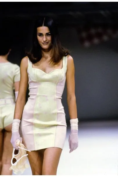 1991 Azzedine Alaia Documented Runway Red Bustier Bodycon Mini Dress