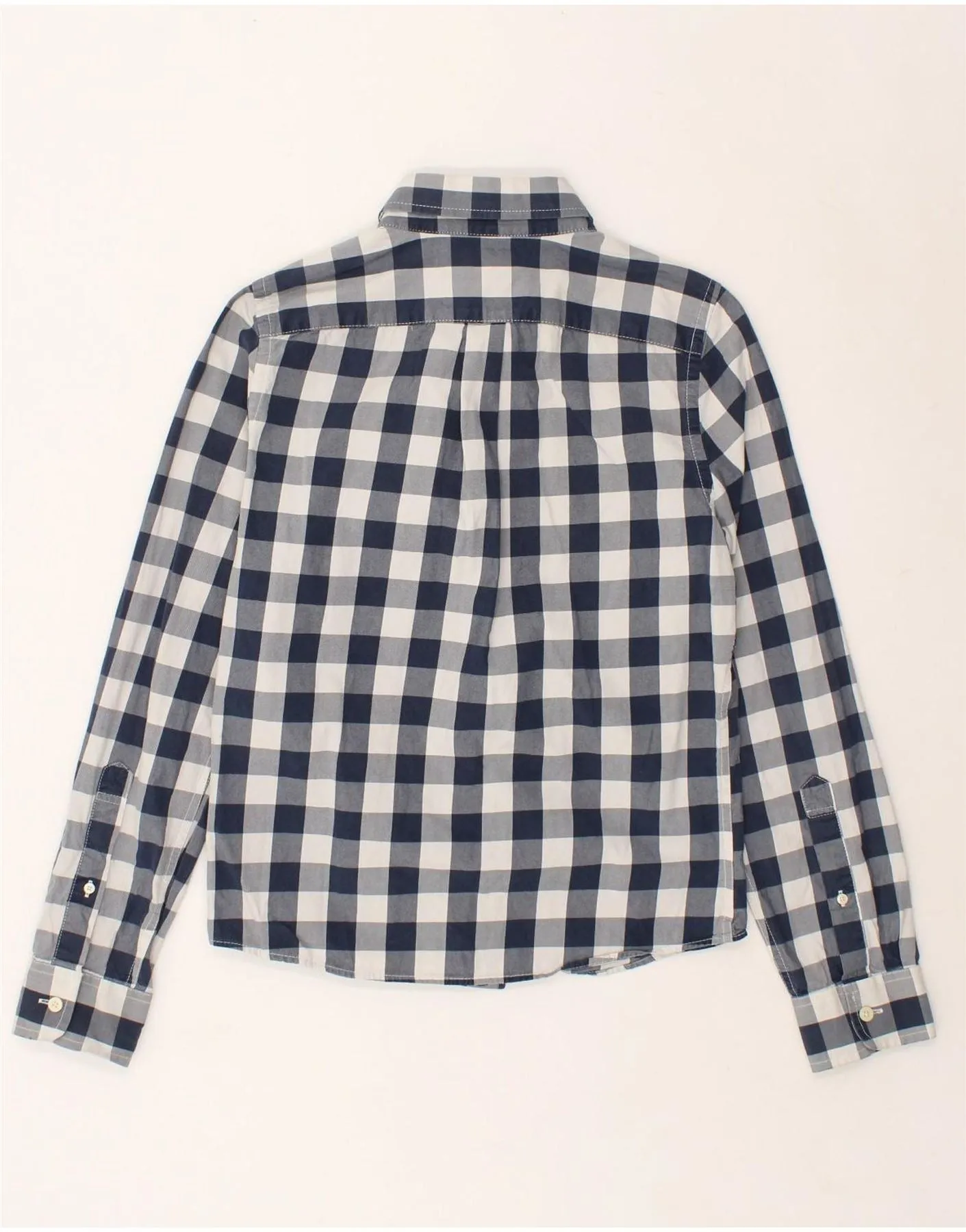 ABERCROMBIE & FITCH Mens Muscle Shirt Small Navy Blue Gingham