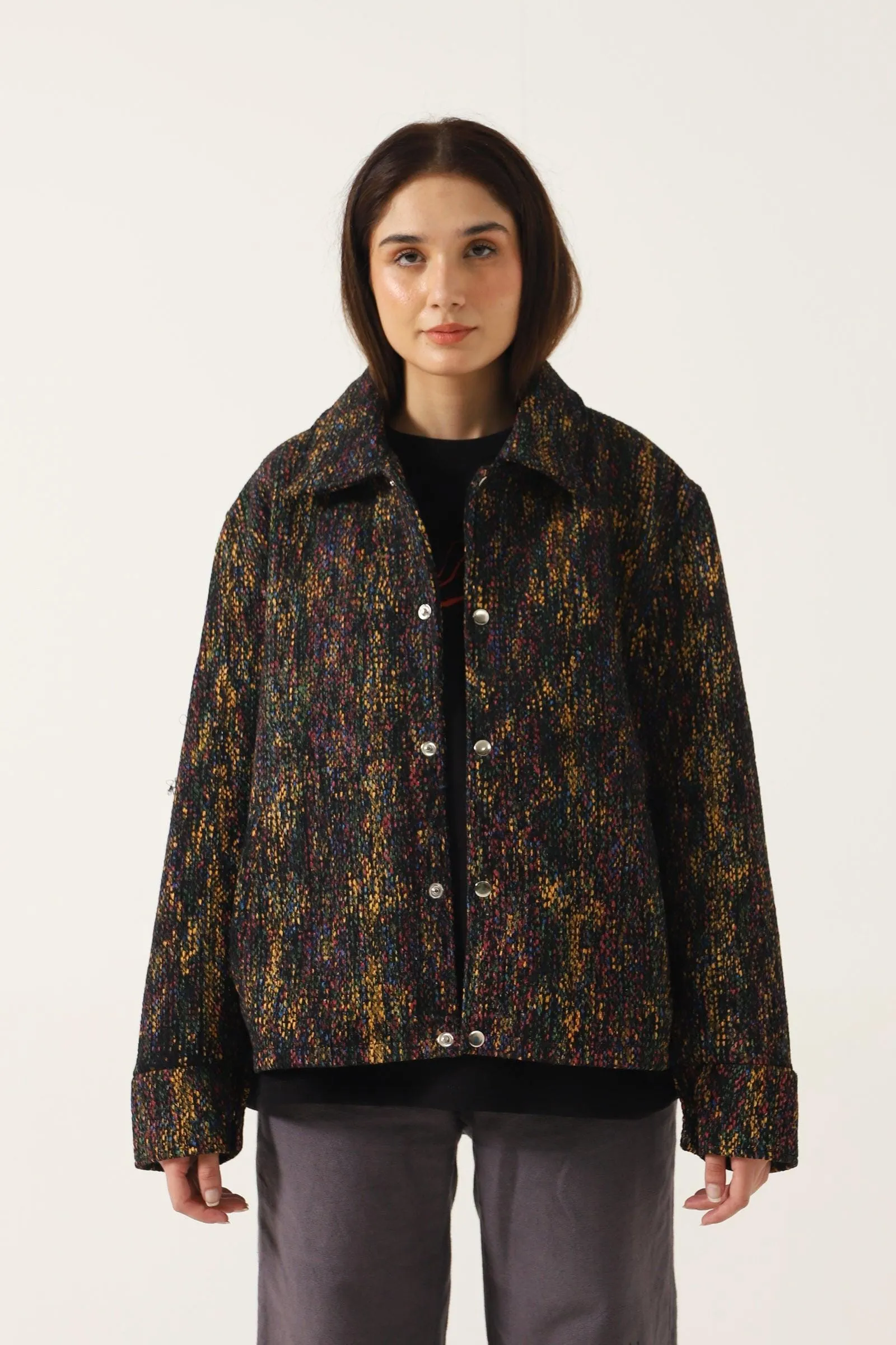 ABSTRACT BLOCK PRINT COACH JACKET