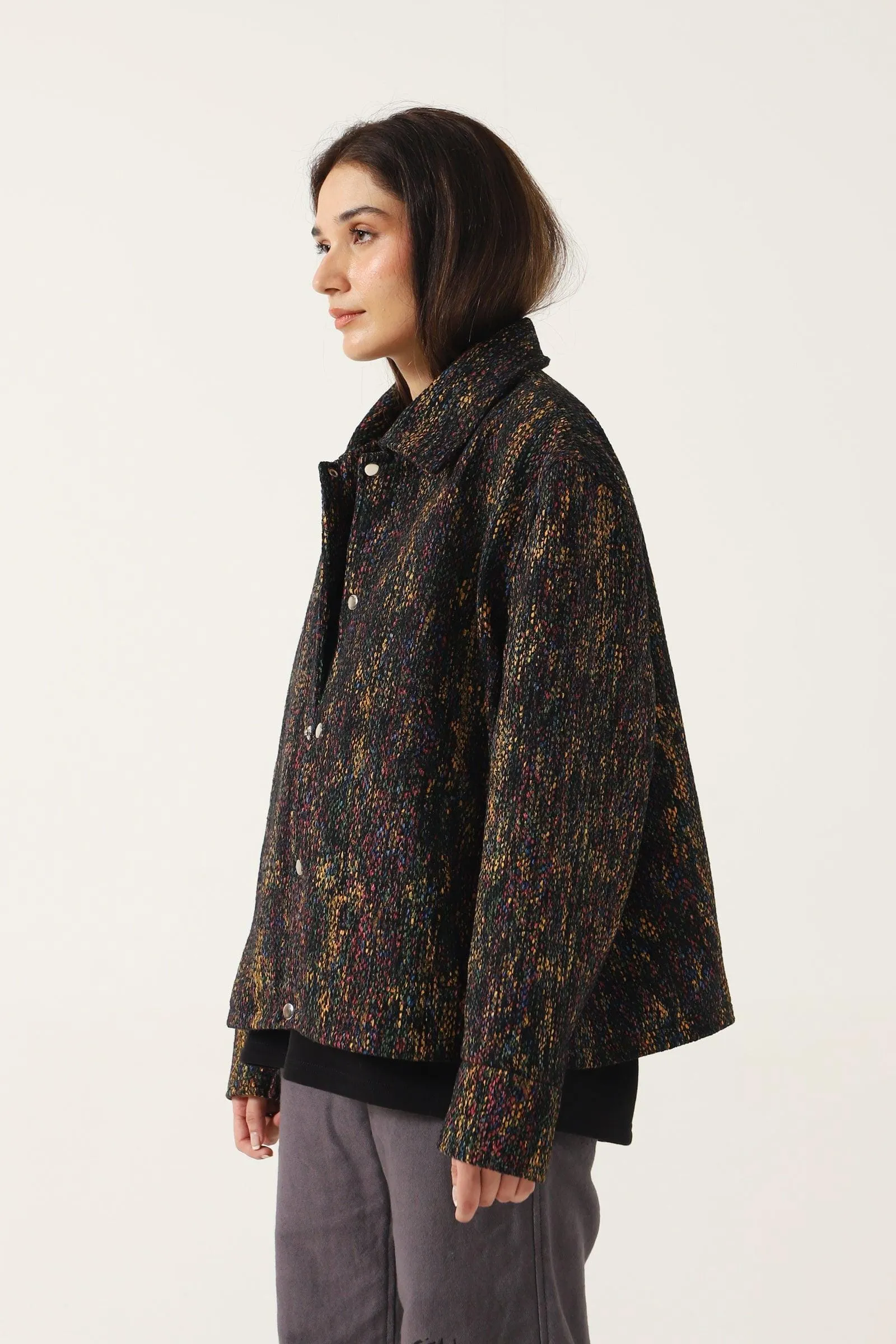 ABSTRACT BLOCK PRINT COACH JACKET