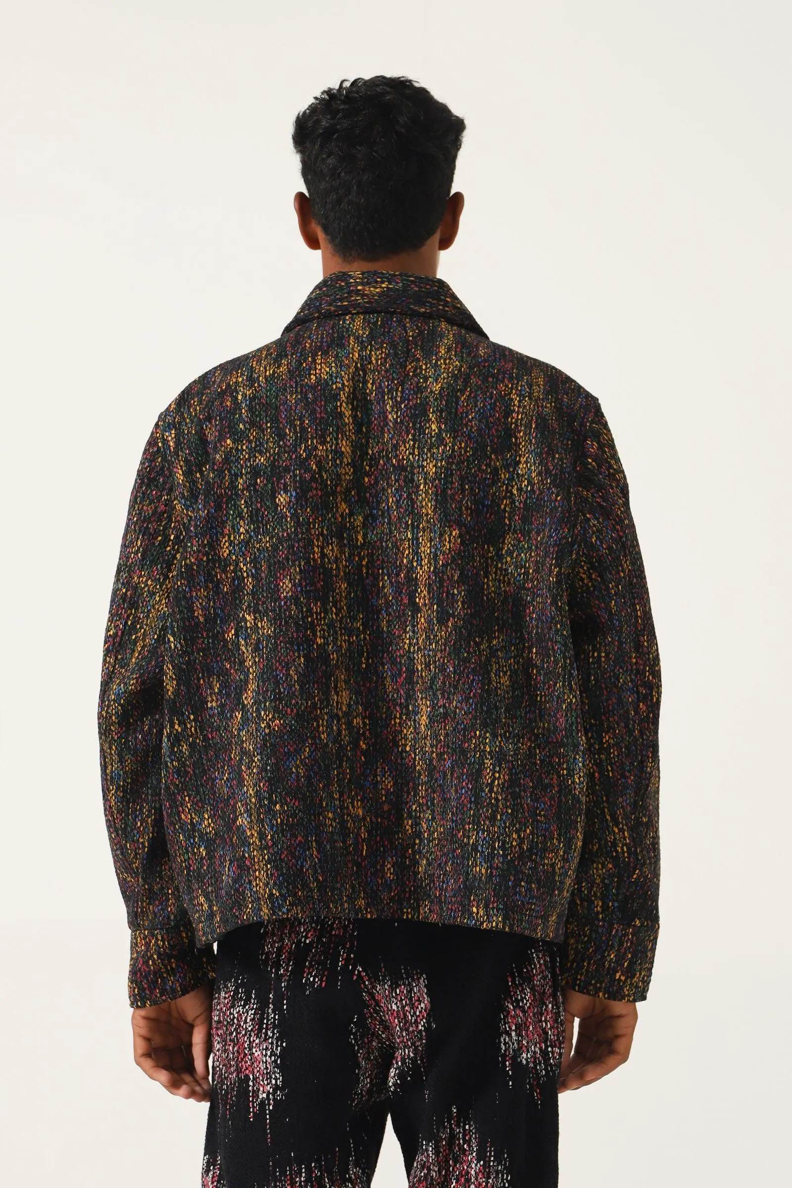 ABSTRACT BLOCK PRINT COACH JACKET