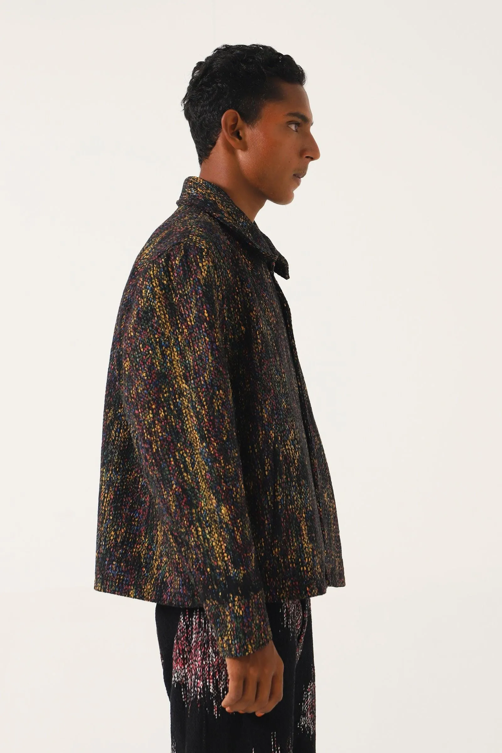 ABSTRACT BLOCK PRINT COACH JACKET