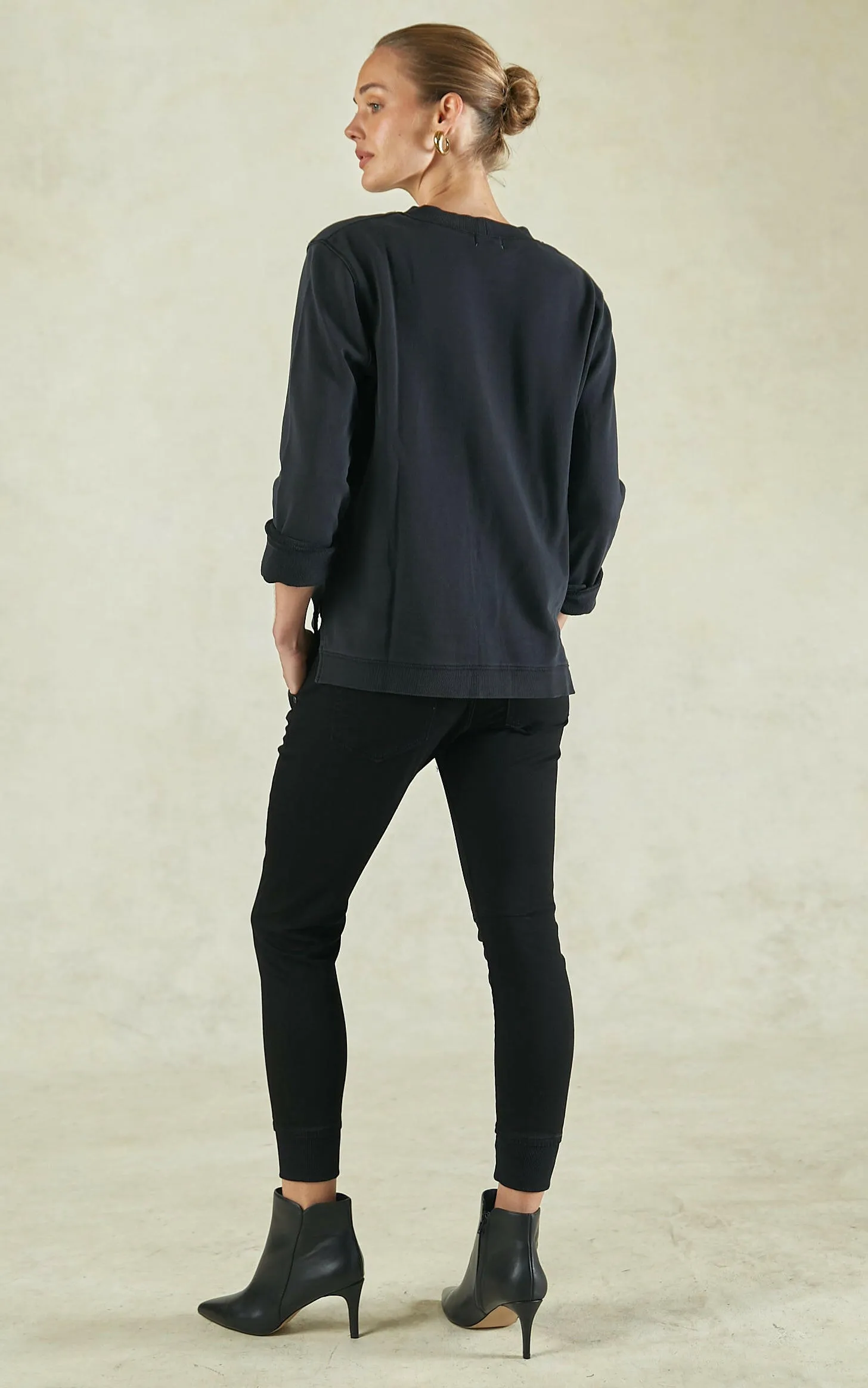 Active Black Cuffed Jeans