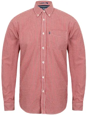Ashbridge Gingham Long Sleeve Shirt in Rio Red - Le Shark