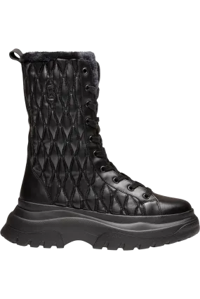 Banff Quilted Side-Zip Lug Sole Shearling Boots
