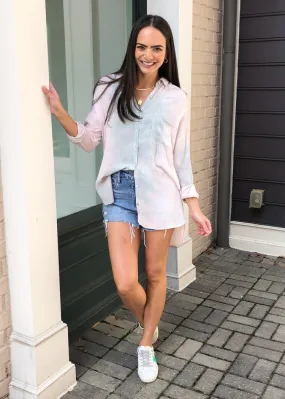 BB Dakota Tie Dye for Tunic Button Up Blouse-***FINAL SALE***
