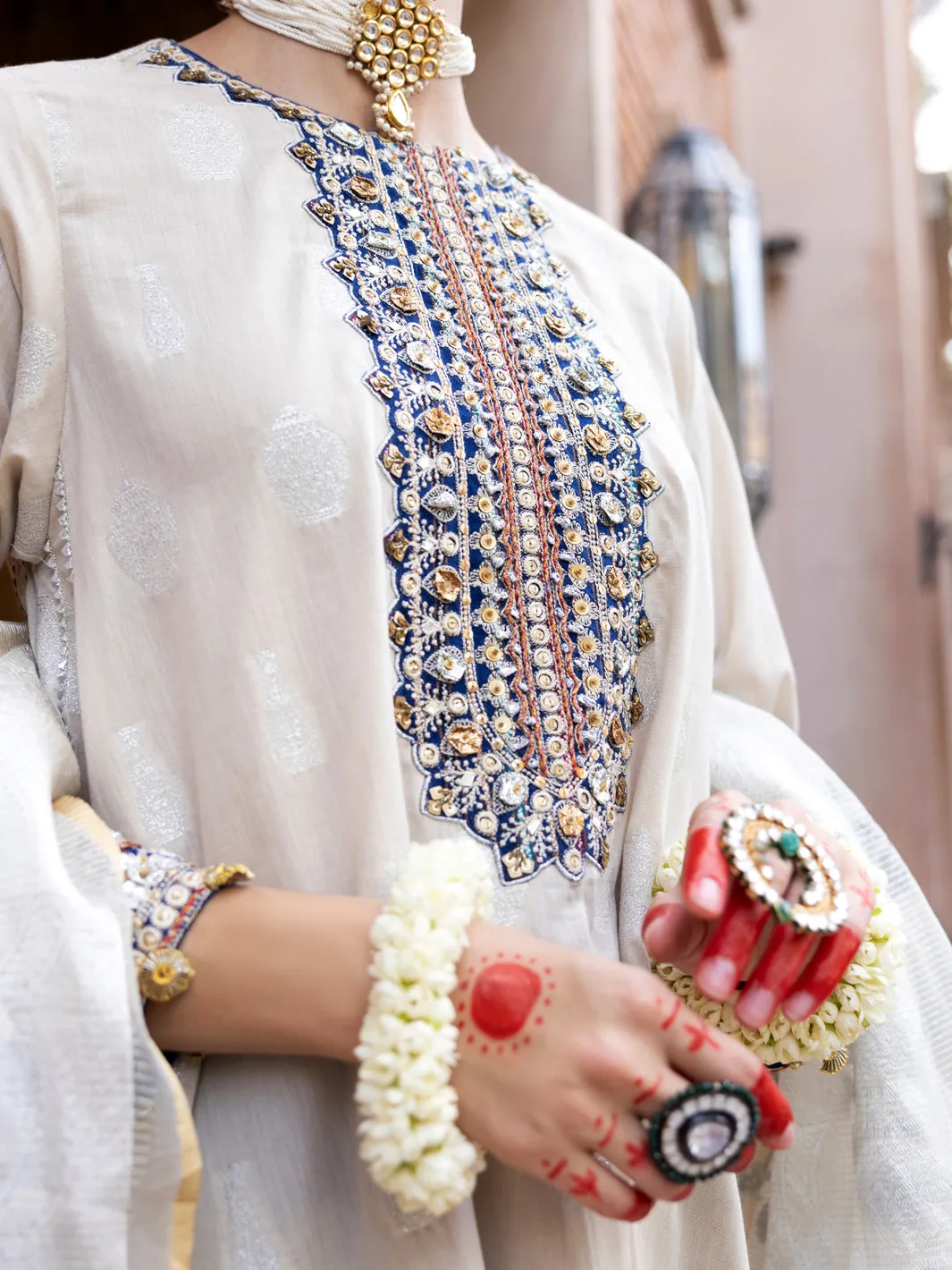 Beige Salsa Silk 3 Piece Stitched - ALP-3PS-1855