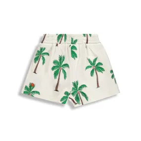 Birdz Embroidered Palm Sweatshorts - Ivory