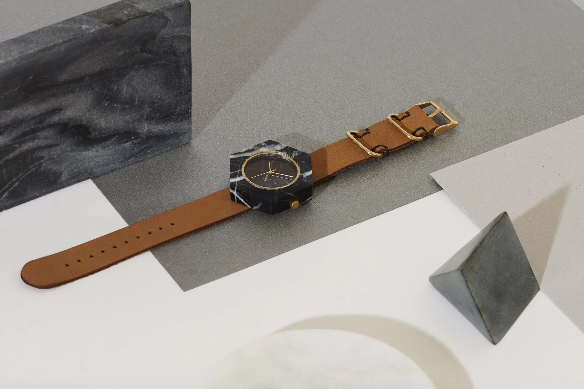 Black Marble Hex Mason Watch ****STRAP ONLY****