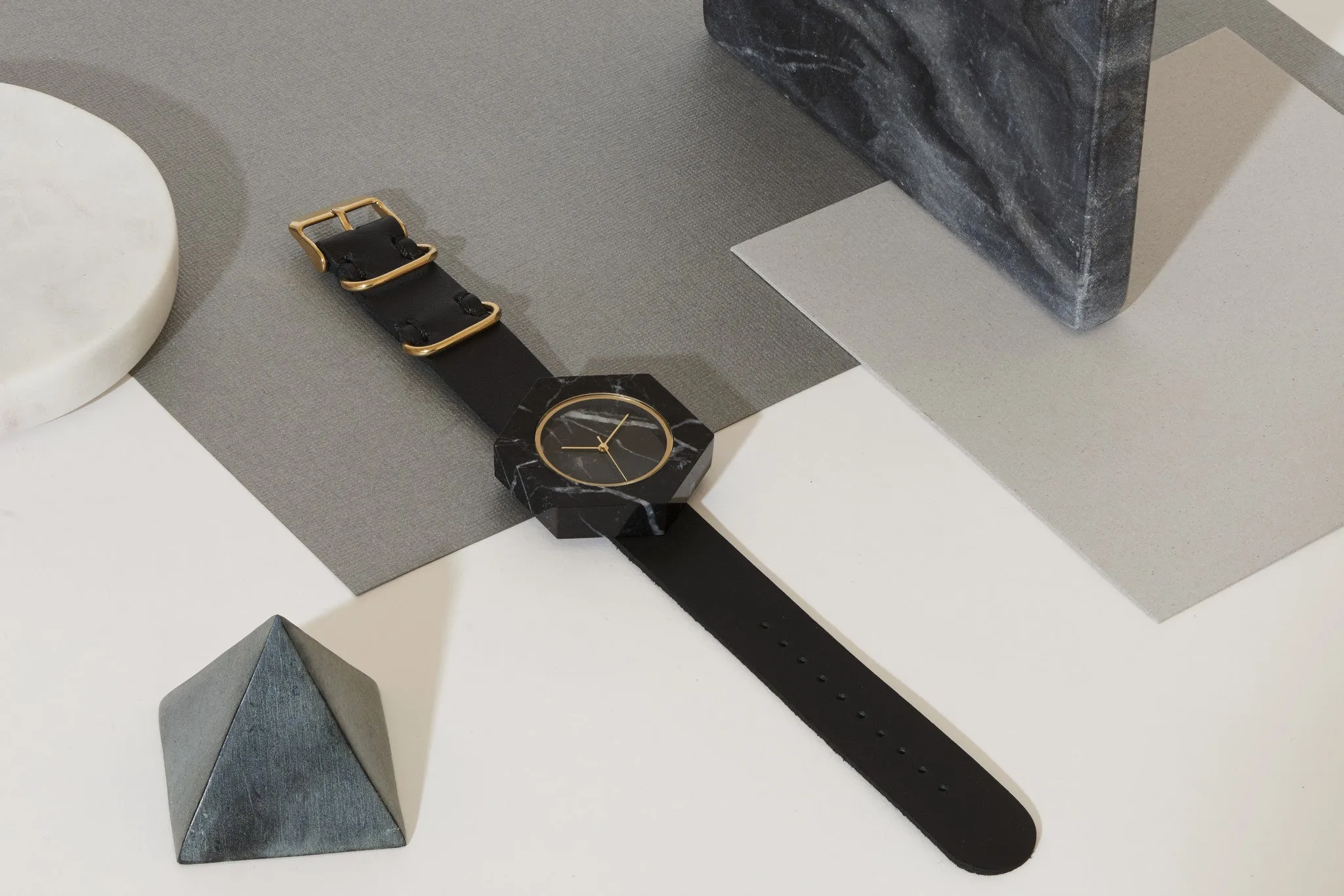 Black Marble Hex Mason Watch ****STRAP ONLY****