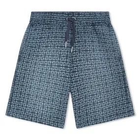 Blue 4G Print Shorts