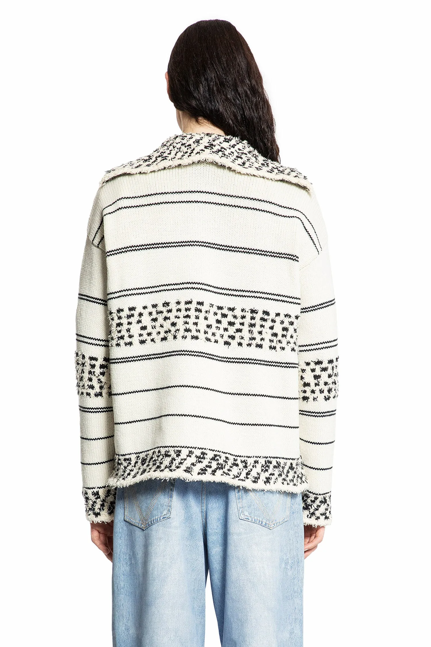 BOTTEGA VENETA MAN BLACK&WHITE KNITWEAR
