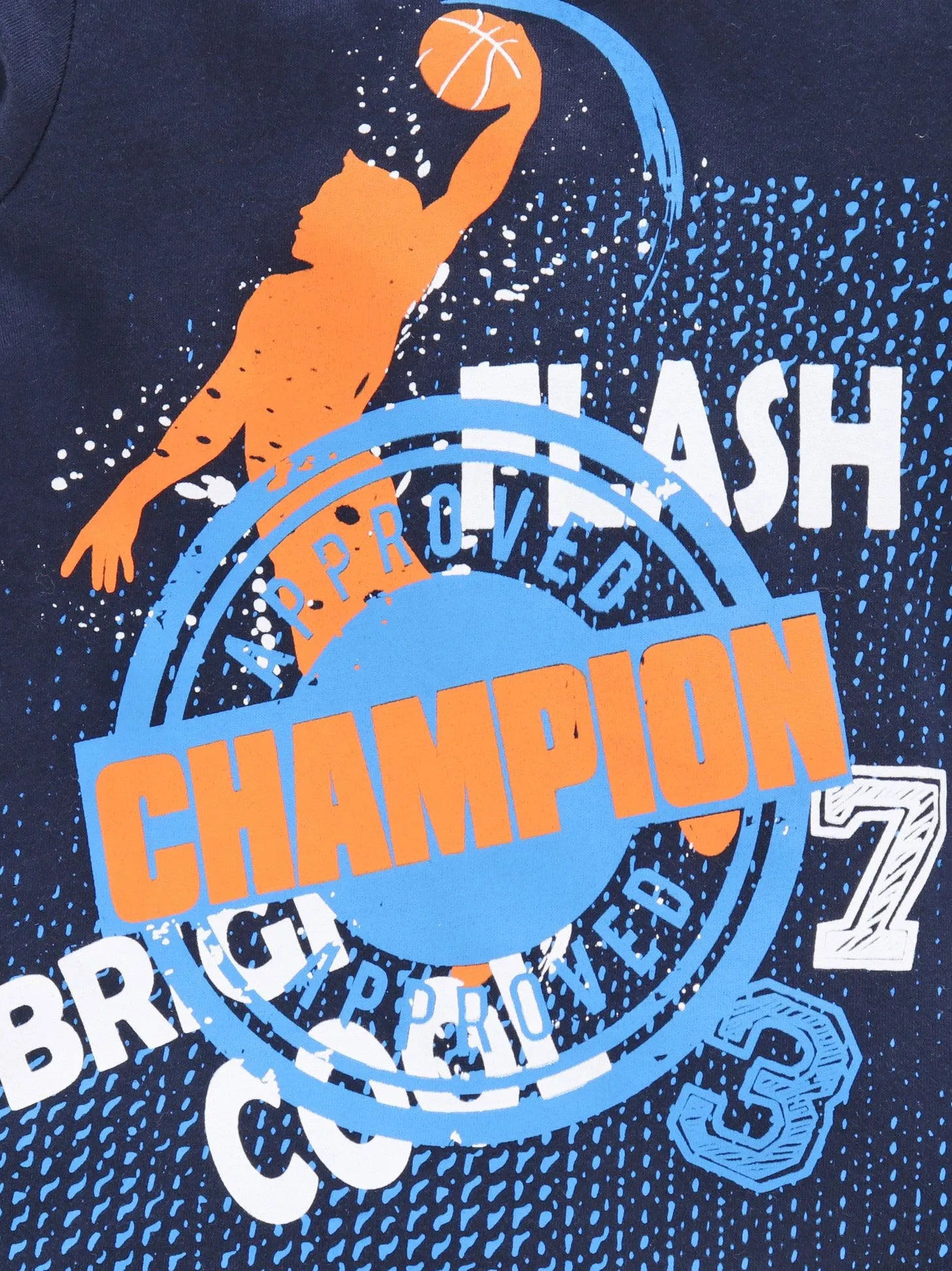 Boys Cotton T-Shirt with Print & Solid Pyjama Sets