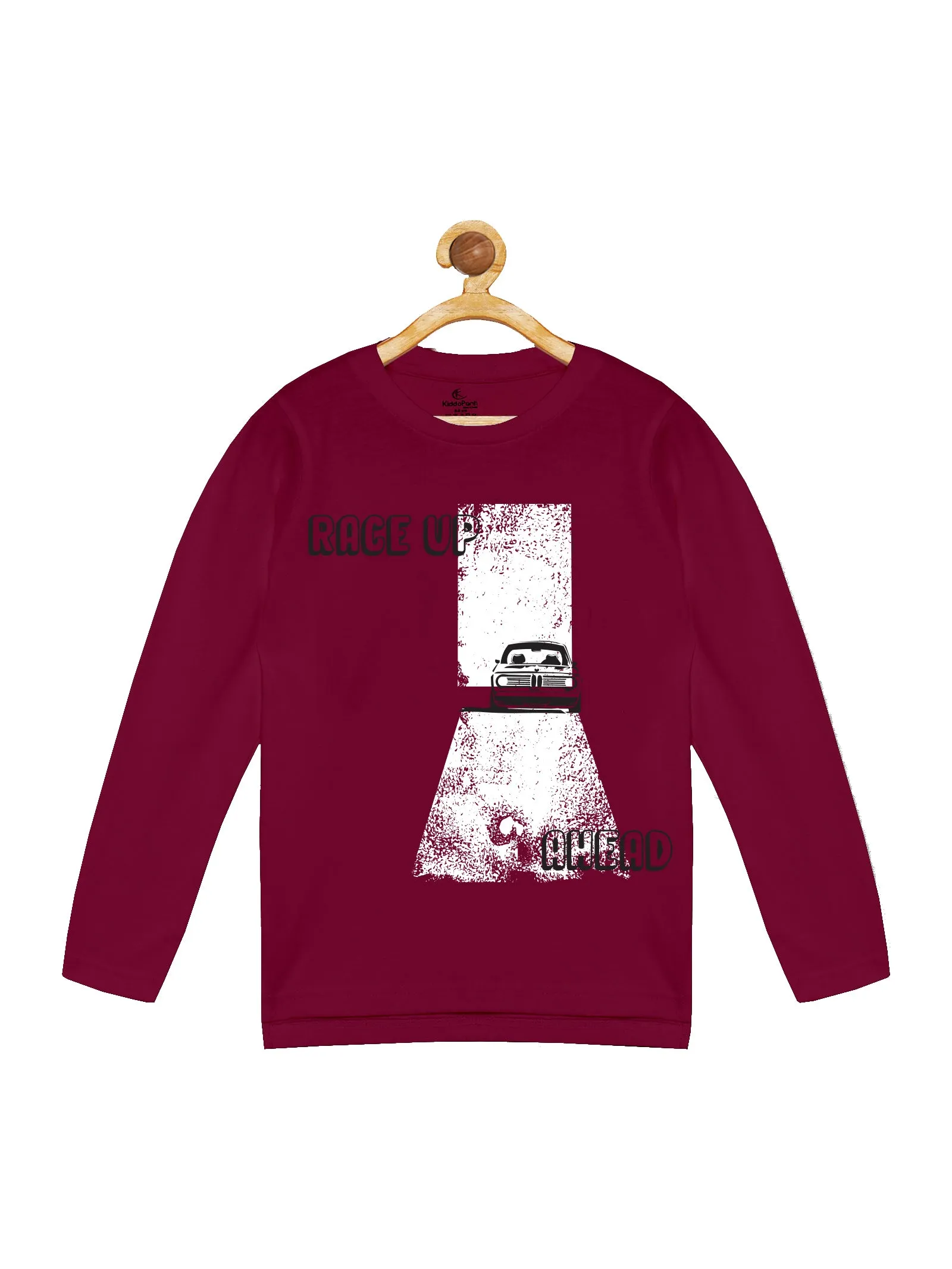 Boy's Printed Full Sleeve Round Neck Tee & Solid Track Pant Set