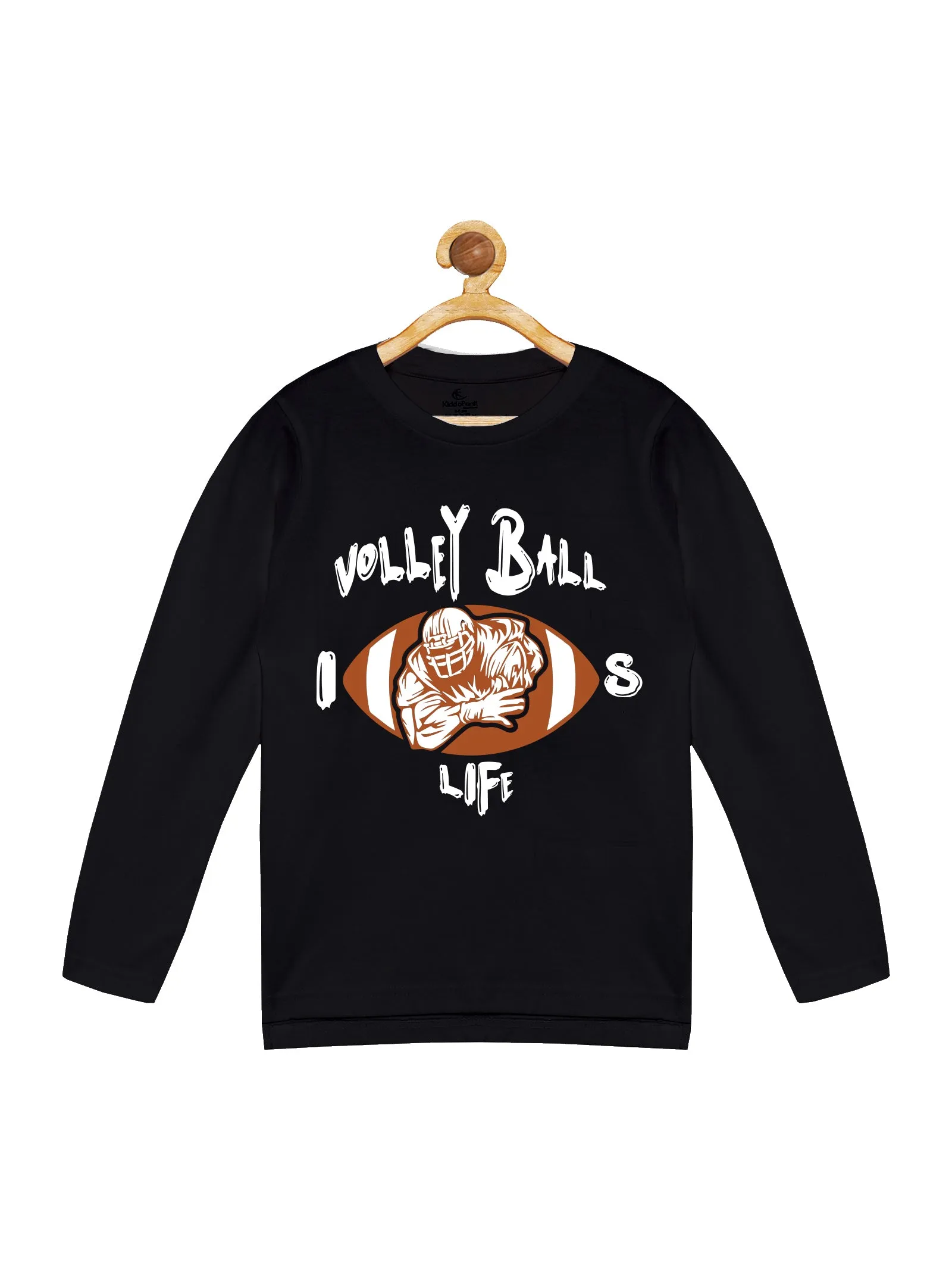 Boy's Printed Full Sleeve Round Neck Tee & Solid Track Pant Set