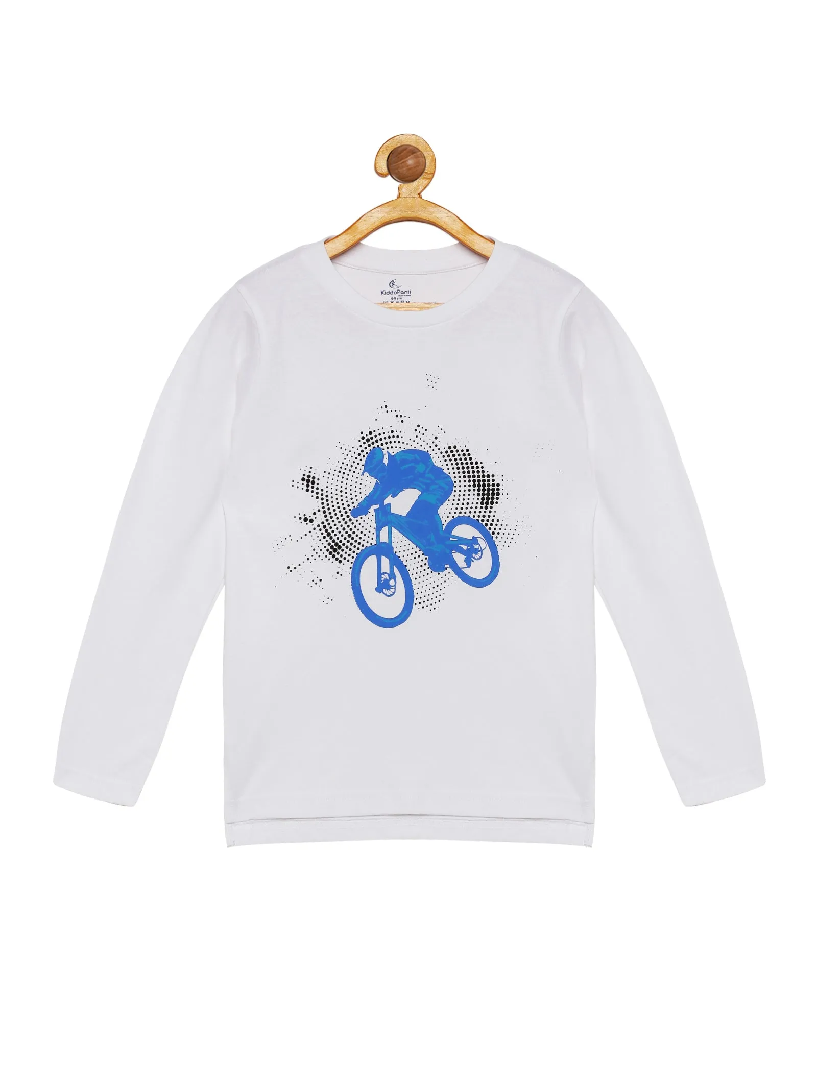 Boy's Printed Full Sleeve Round Neck Tee & Solid Track Pant Set