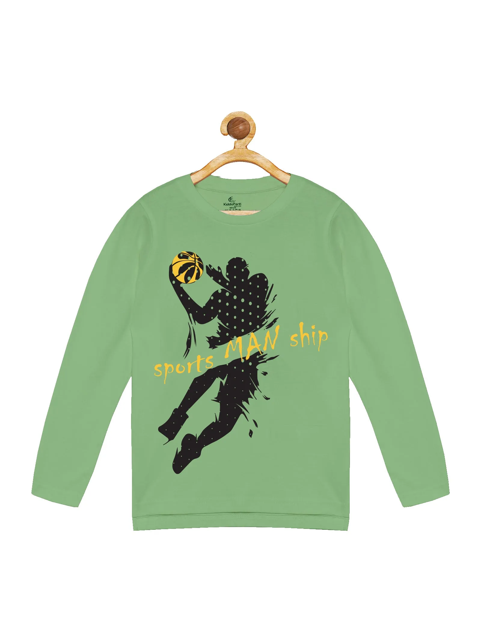 Boy's Printed Full Sleeve Round Neck Tee & Solid Track Pant Set