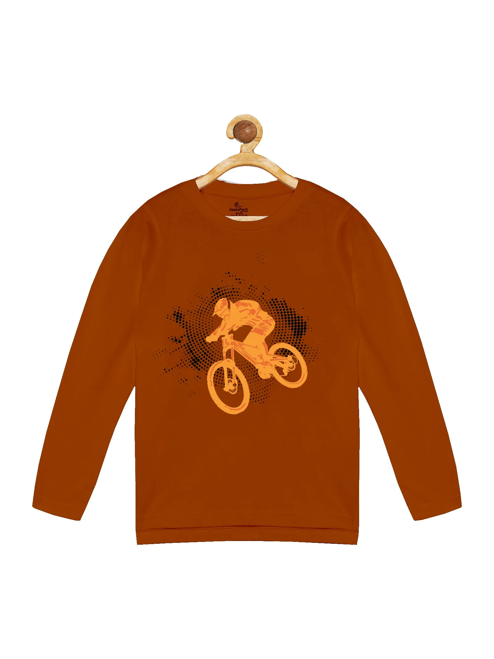 Boy's Printed Full Sleeve Round Neck Tee & Solid Track Pant Set