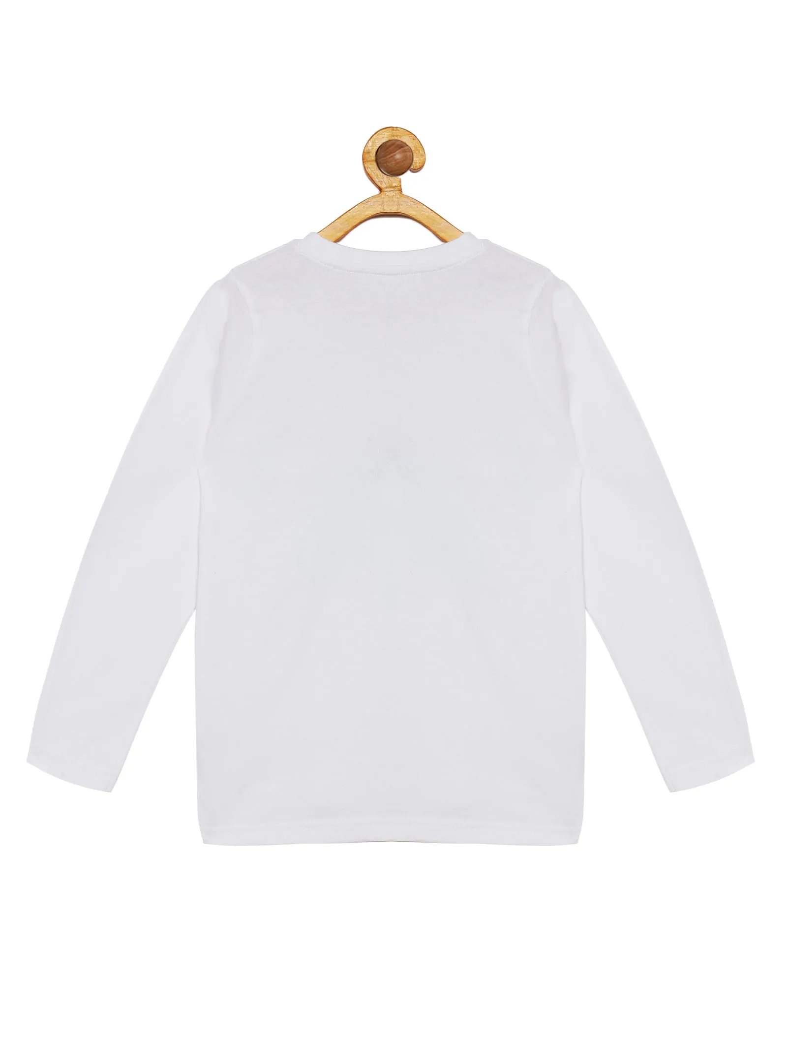 Boy's Printed Full Sleeve Round Neck Tee & Solid Track Pant Set