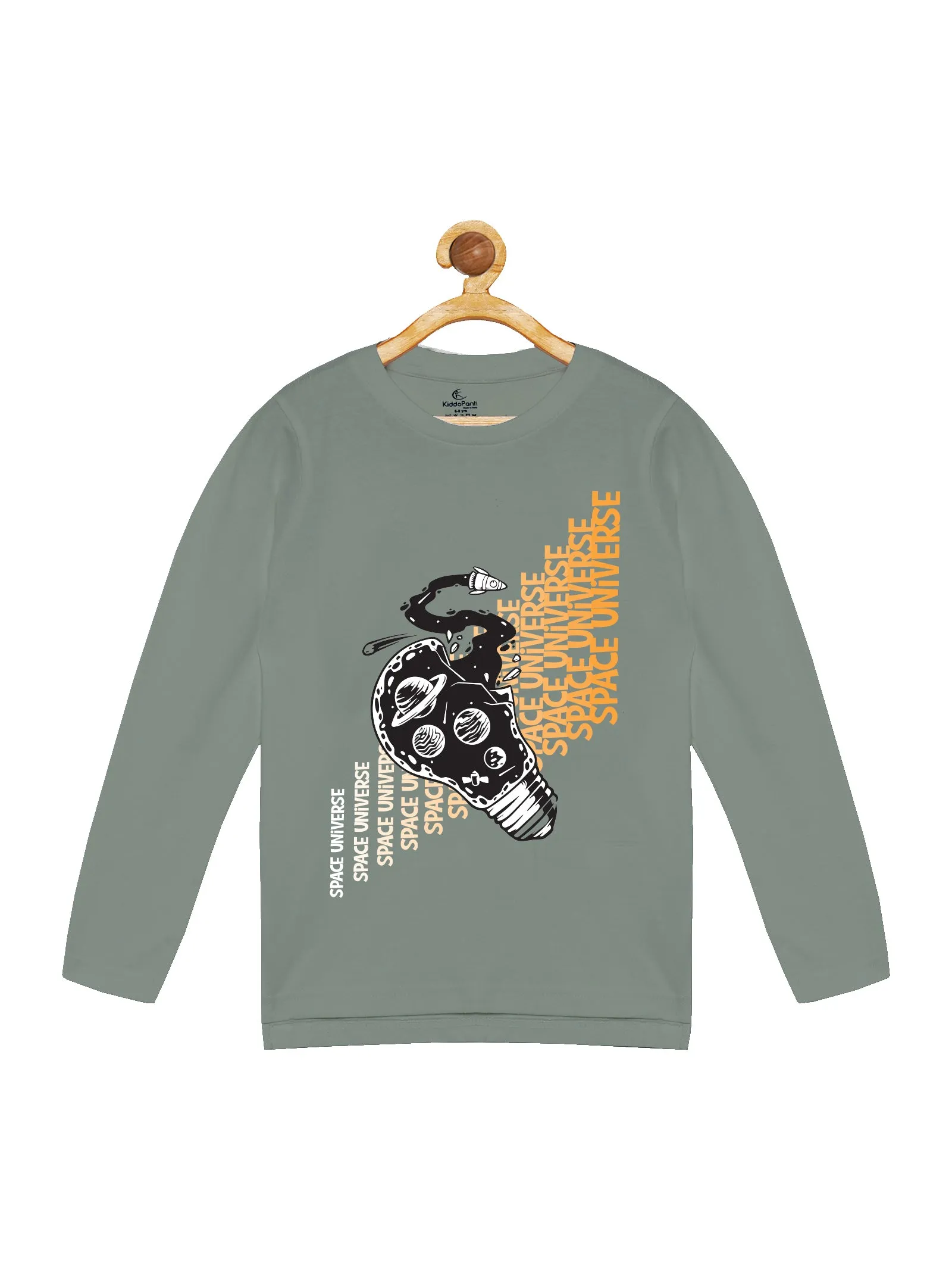 Boy's Printed Full Sleeve Round Neck Tee & Solid Track Pant Set