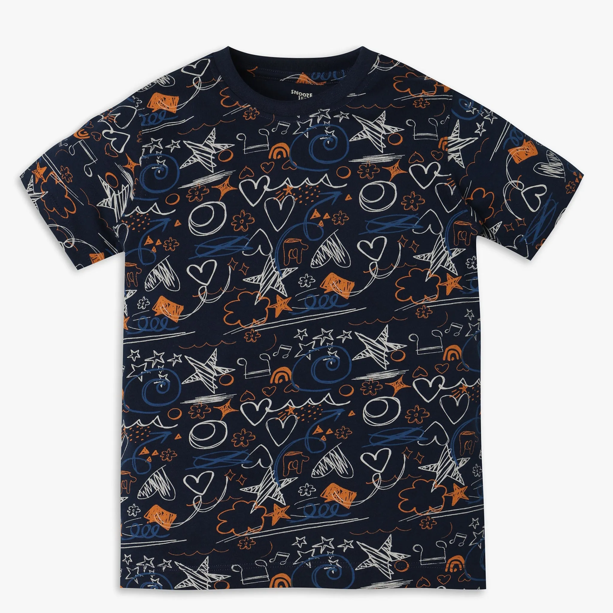Boys Regular Fit Printed T-Shirt with Pyjama Sleepwear Set
