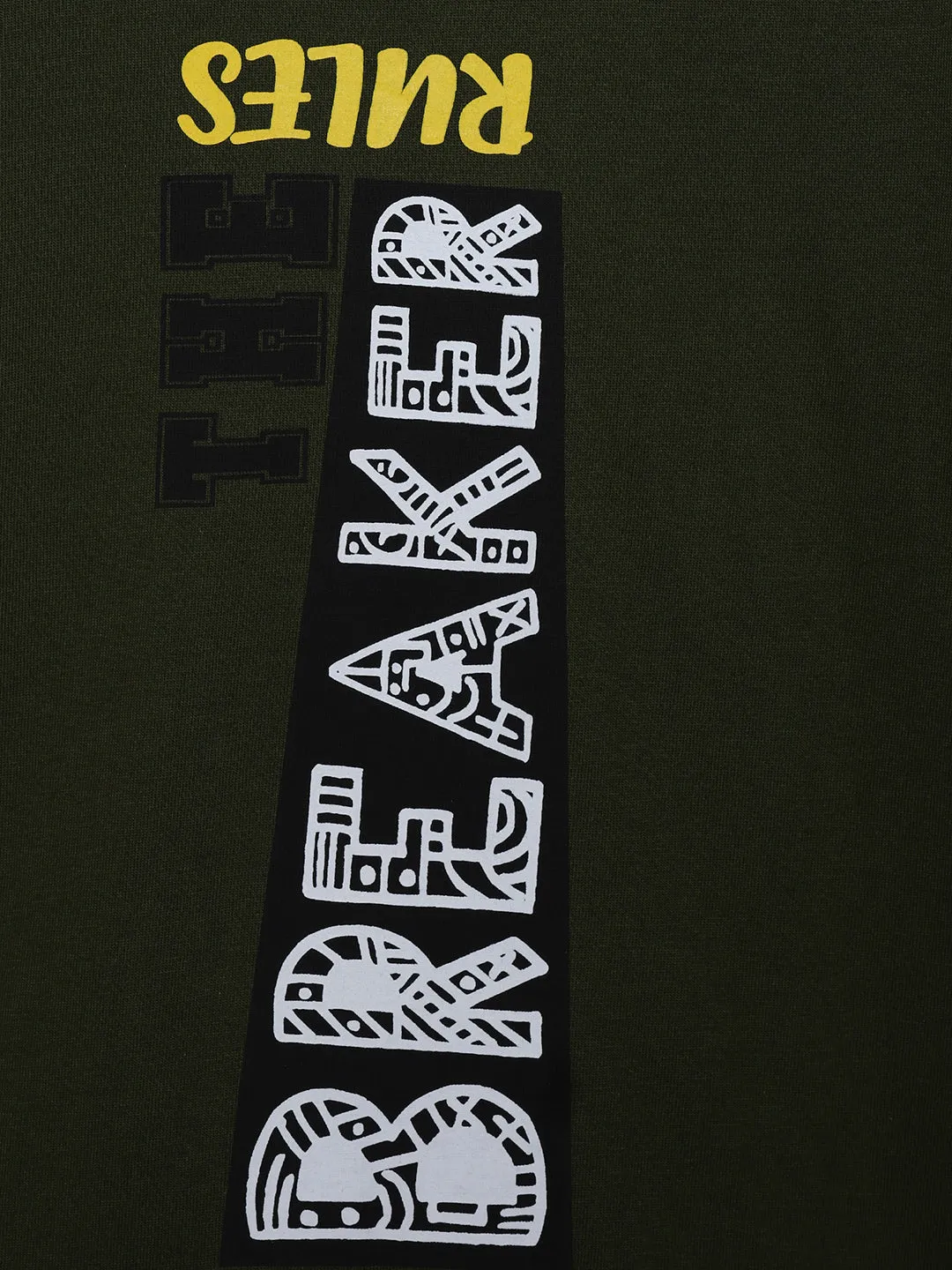 Boys Shoulder Panel Chest Print Tee & Solid Track Pant