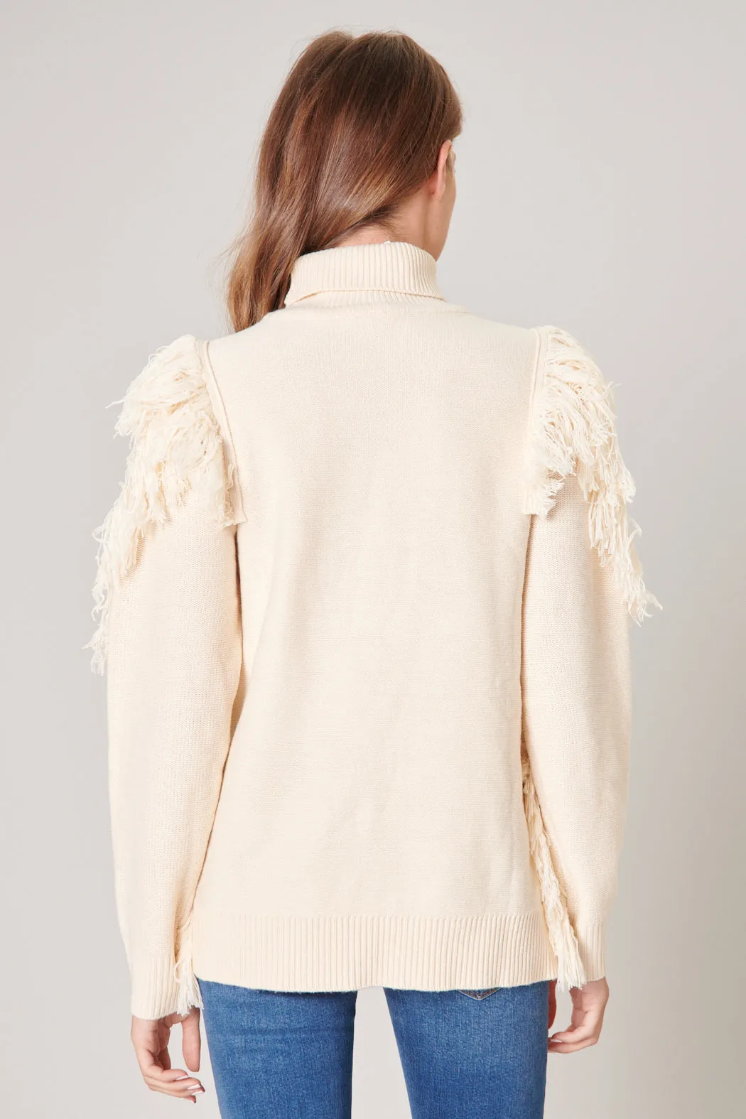 Break It Off Turtleneck Fringe Sweater