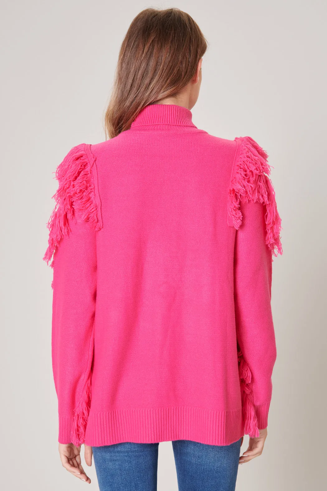 Break It Off Turtleneck Fringe Sweater