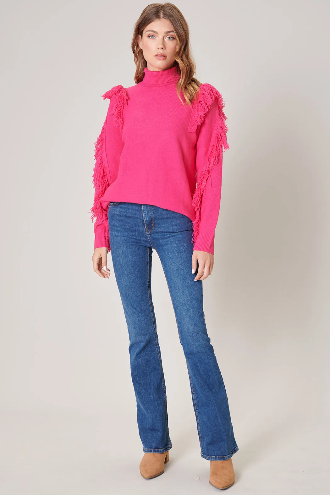 Break It Off Turtleneck Fringe Sweater