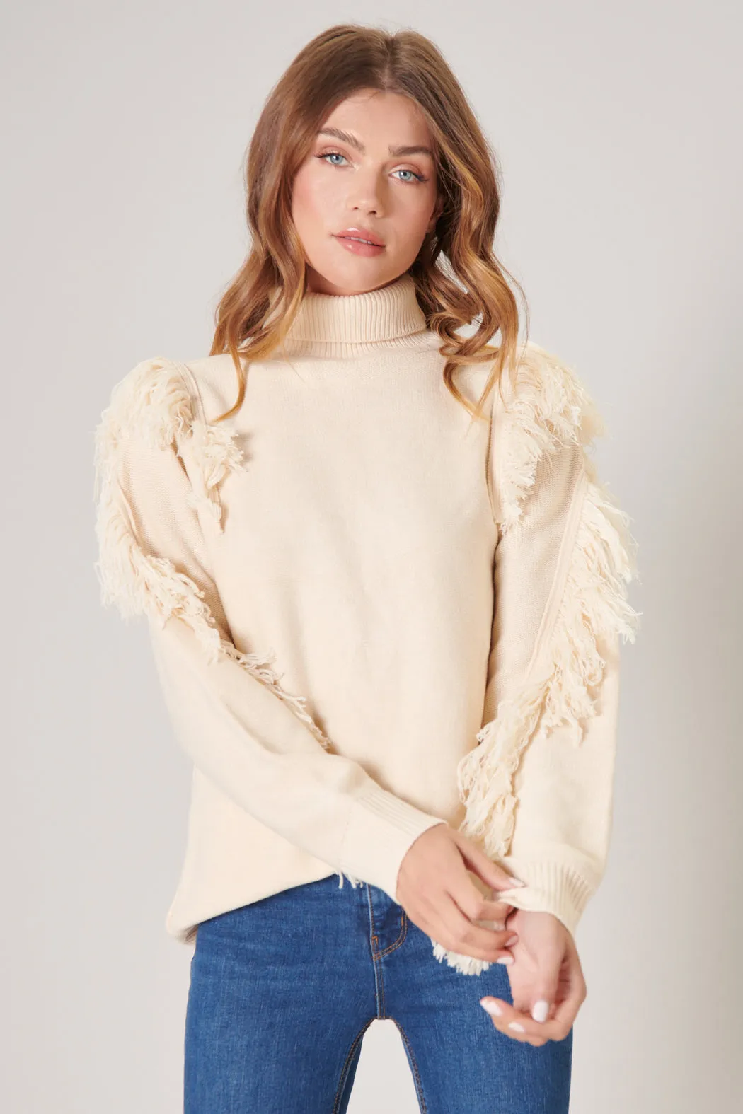 Break It Off Turtleneck Fringe Sweater