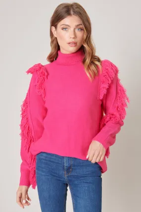 Break It Off Turtleneck Fringe Sweater