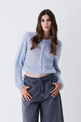 Cardigan con bottoni gioiello in mohair - FW25