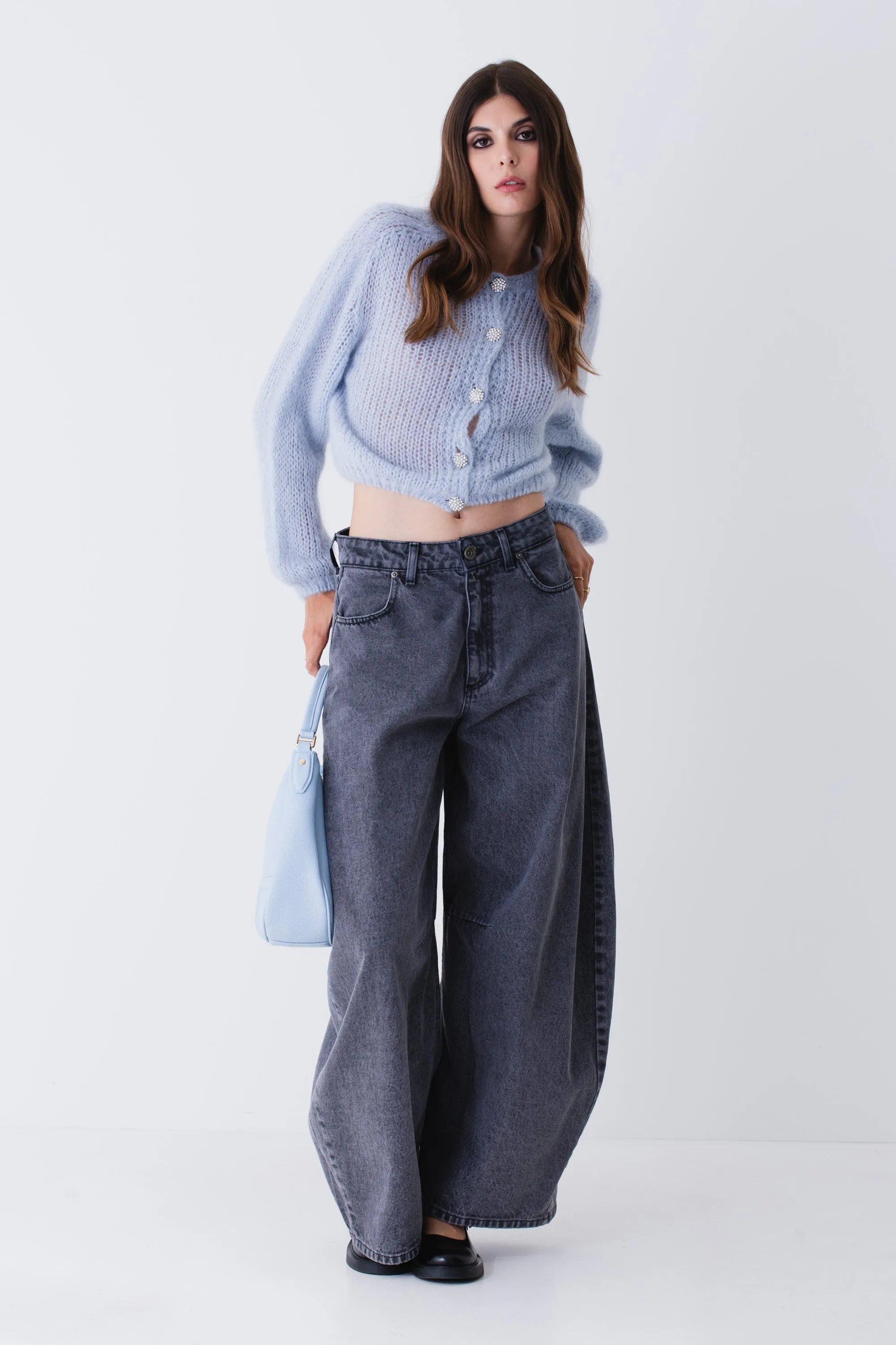 Cardigan con bottoni gioiello in mohair - FW25