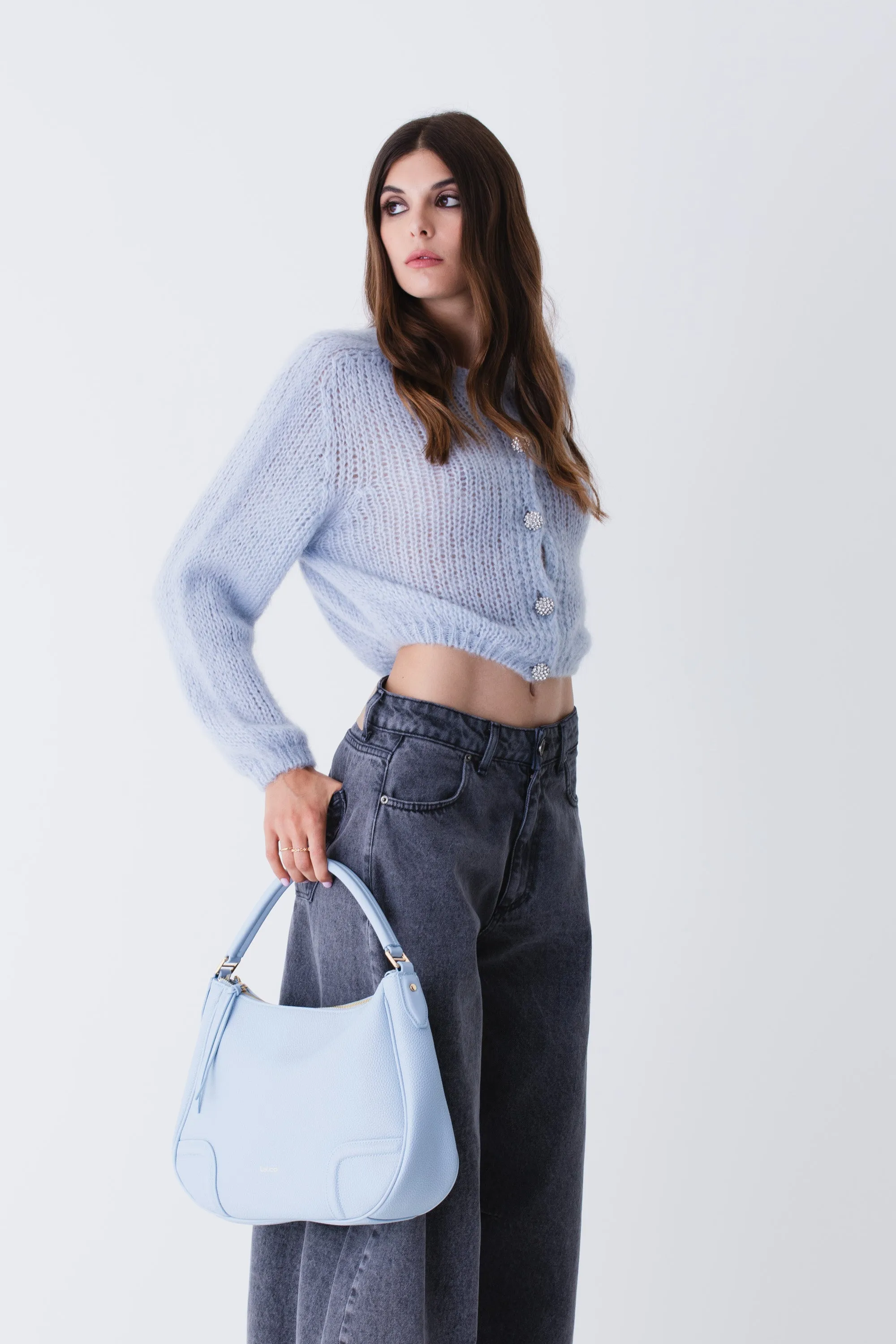 Cardigan con bottoni gioiello in mohair - FW25