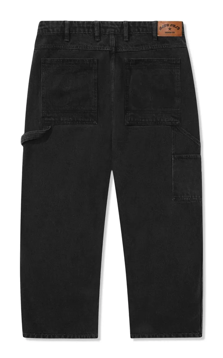 Cash Only Blockout Denim Jeans / Washed Black