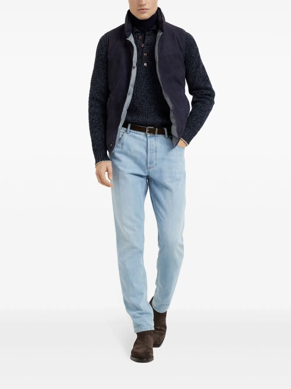 CASHMERE AND WOOL KNITTED POLO