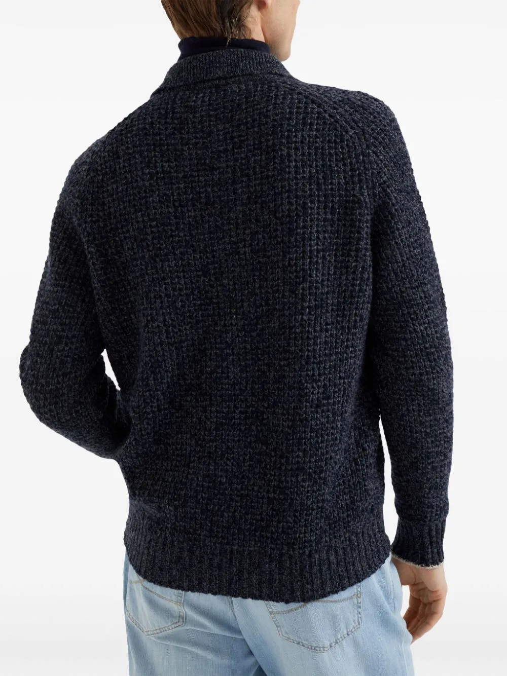CASHMERE AND WOOL KNITTED POLO