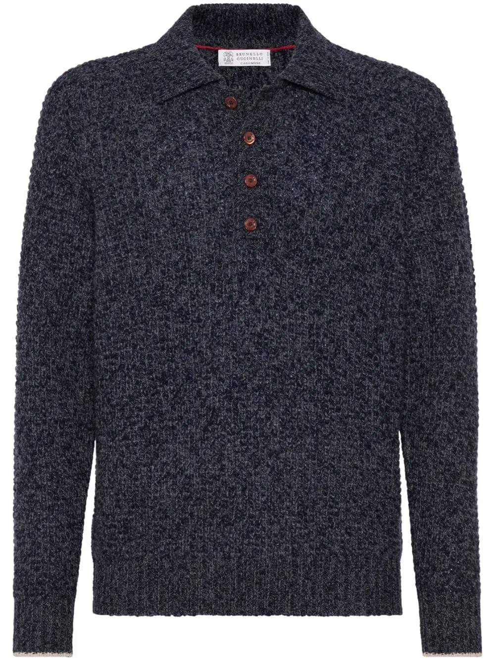 CASHMERE AND WOOL KNITTED POLO