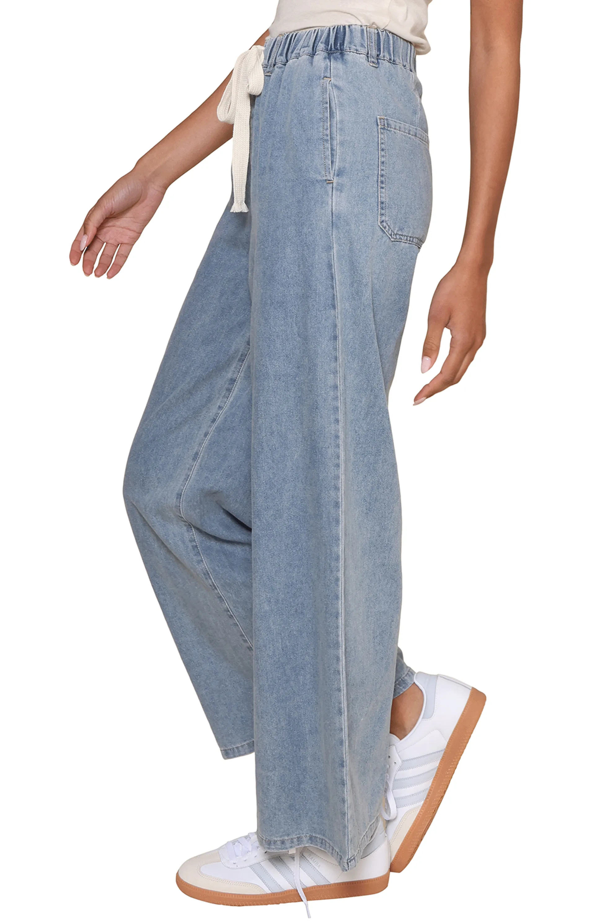 Chicago Light Wash Denim Wide Leg Pants