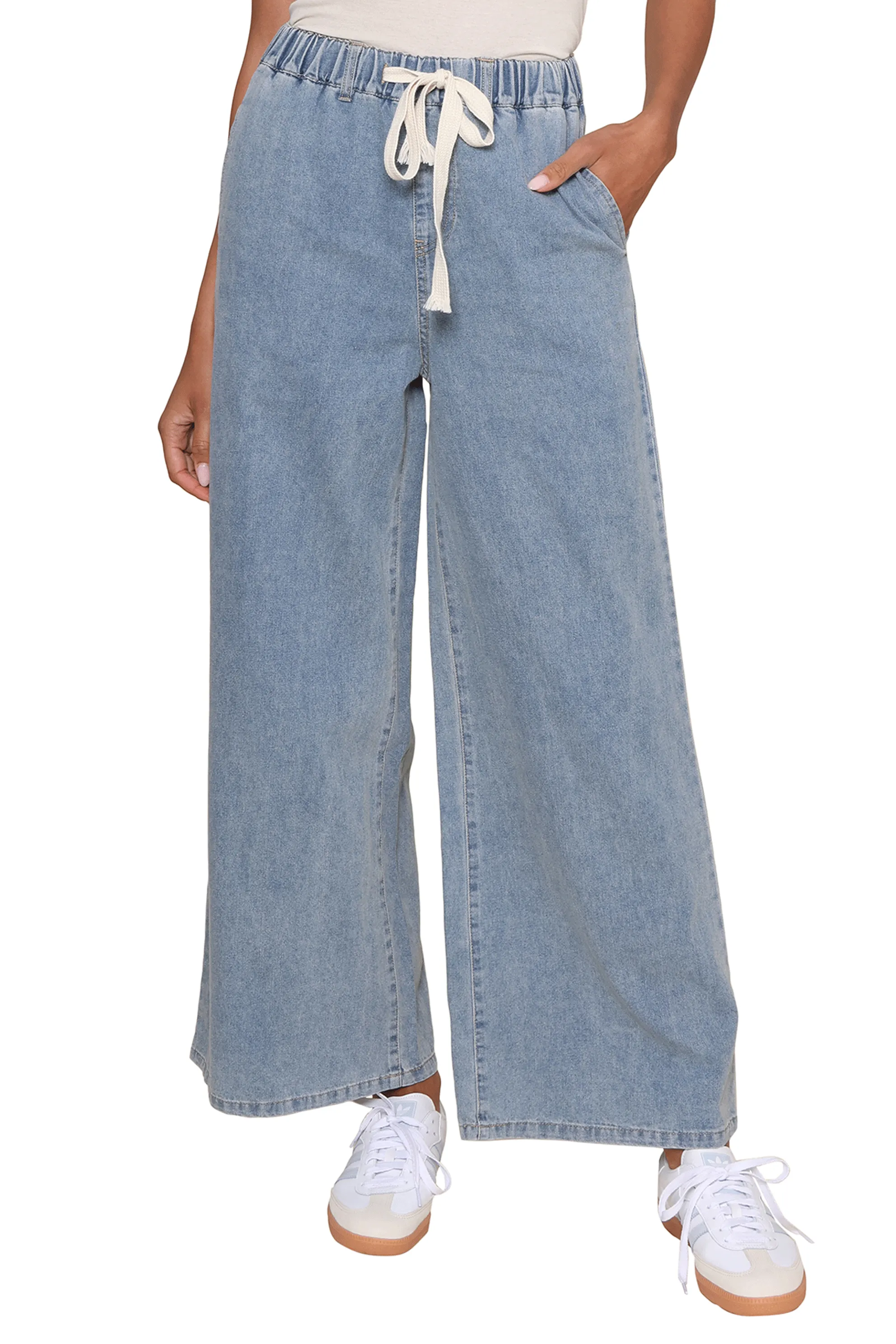 Chicago Light Wash Denim Wide Leg Pants