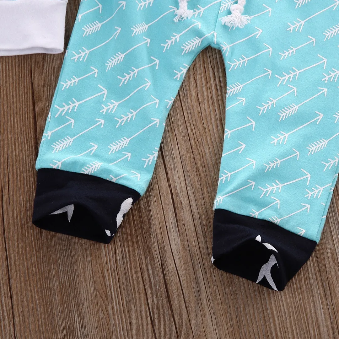 Christmas Kids Baby Girls Boys Reindeer Hooded Tops  Pants Outfits Set 2pcs suit baby boy clothes