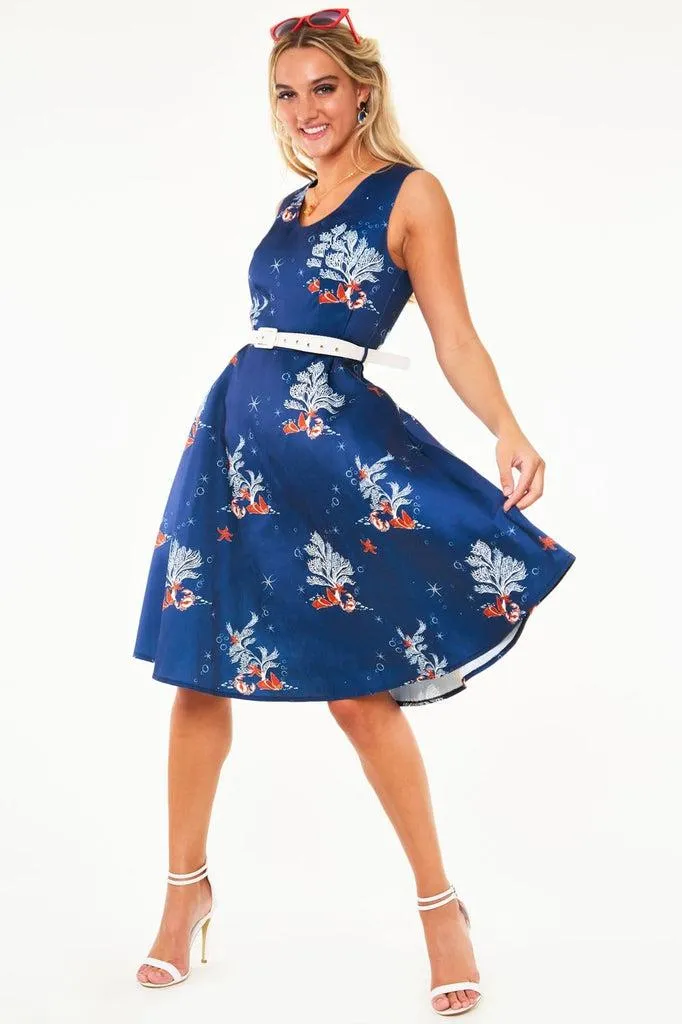 Colbie Dress In Coral Print