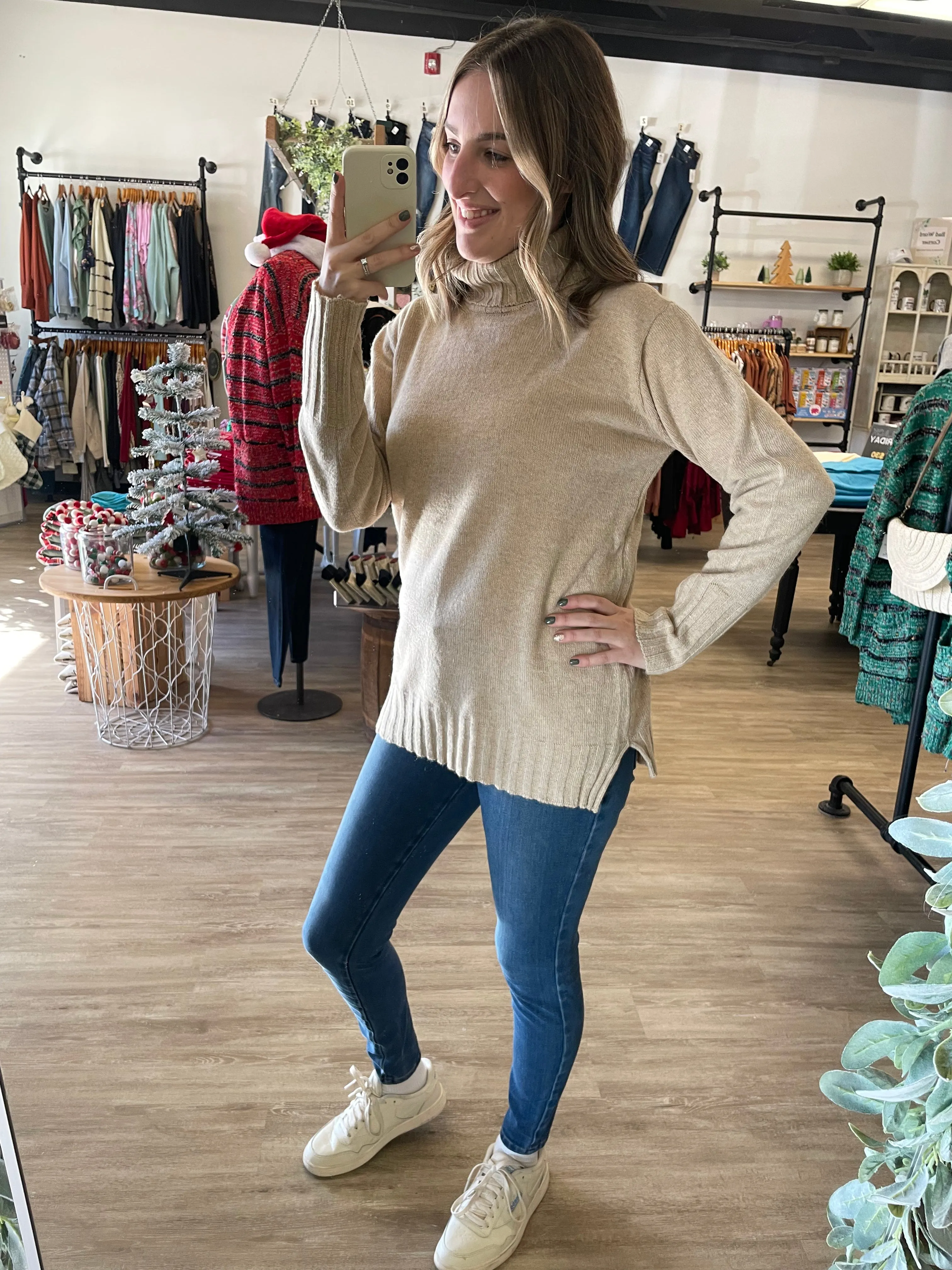 Cozy Fireside Turtleneck in Oatmeal