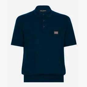 Dolce & Gabbana Branded Tag Wool Polo Shirt