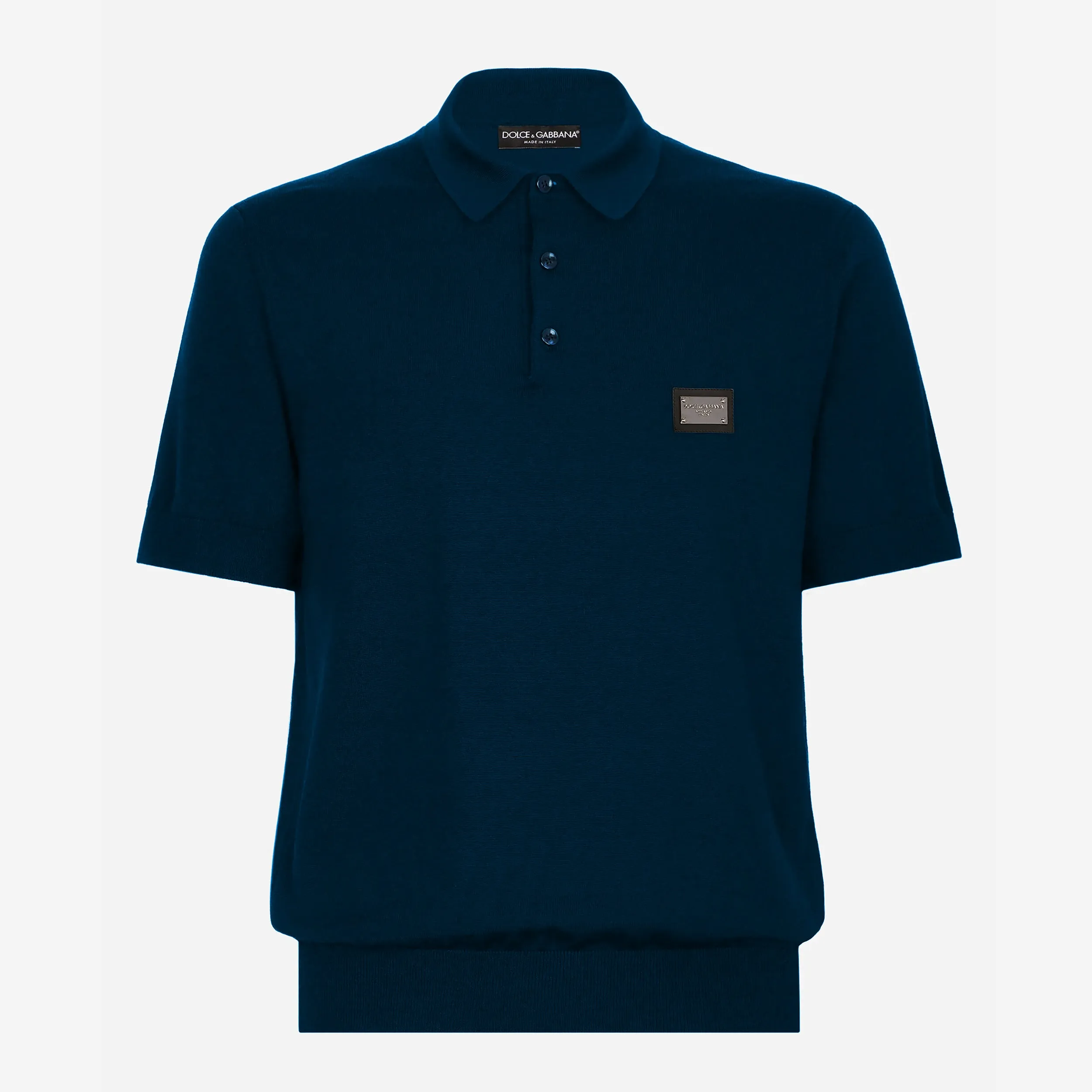 Dolce & Gabbana Branded Tag Wool Polo Shirt