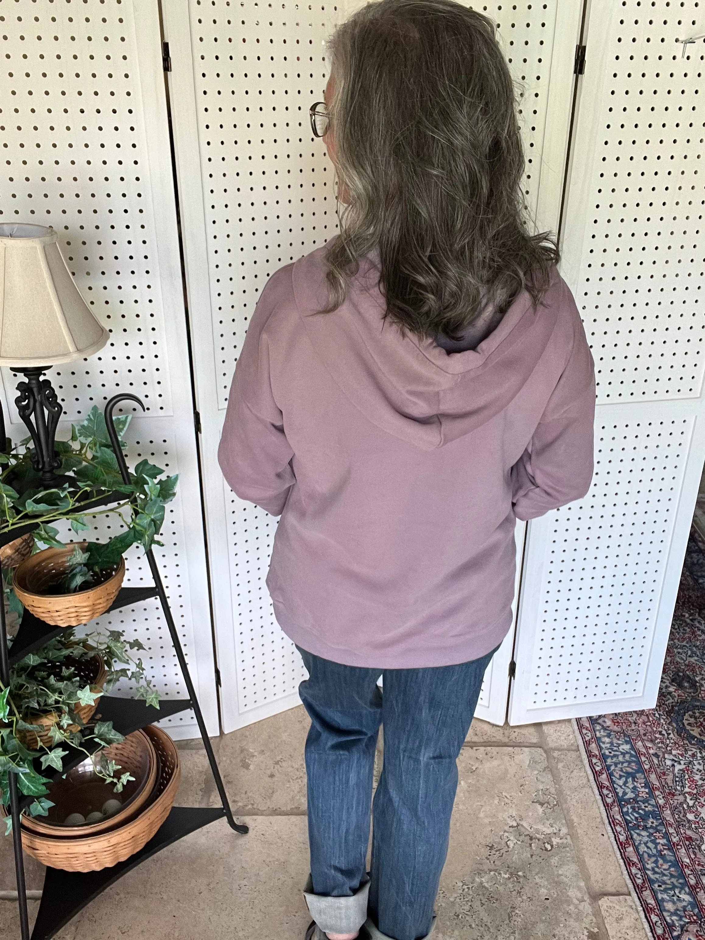 Dropped Shoulder Long Sleeve Hoodie with Pocket - 9 colors