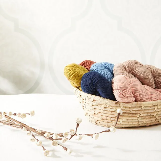 Flora Symfonie Yarns KnitPro - 5 Yarn Bundle Pack (5 x 100g) - OR1002 Soft Madder Semisolid Color - 100% Naturally Dyed Merino DK