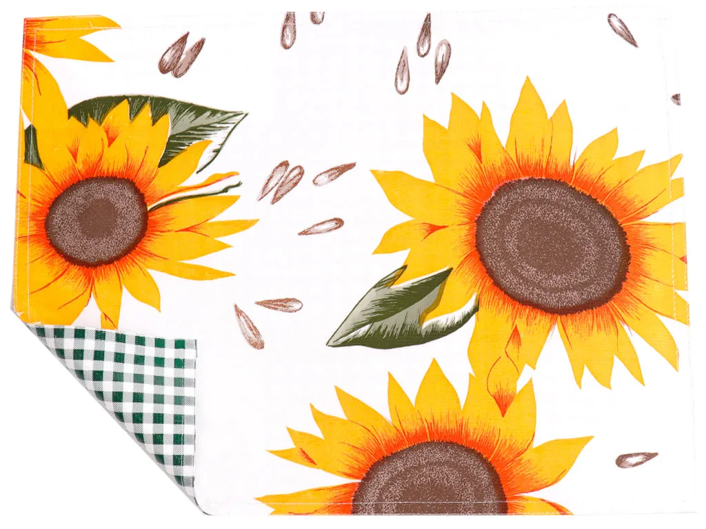 Freckled Sage Genuine Oilcloth Placemats in Sunflower
