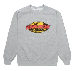 Fucking Awesome World Logo Crewneck / Heather Grey