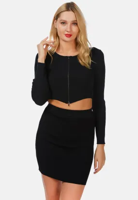 Full Sleeve Knitted Crop Cardigan